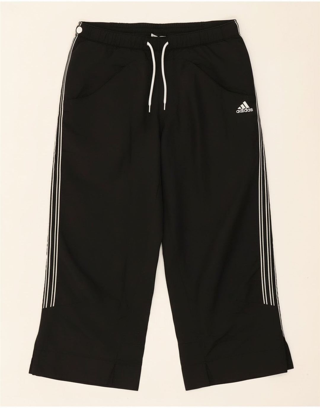 Pantaloni da tuta Adidas Clima Proof Capri da donna UK 10 piccoli neri