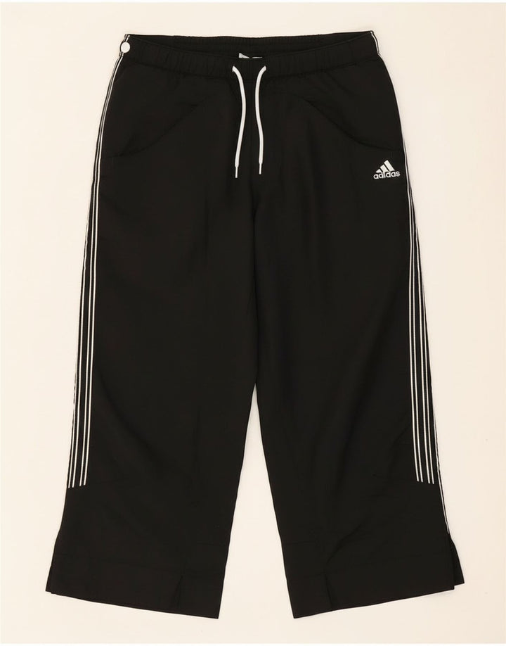 Pantaloni da tuta Adidas Clima Proof Capri da donna UK 10 piccoli neri