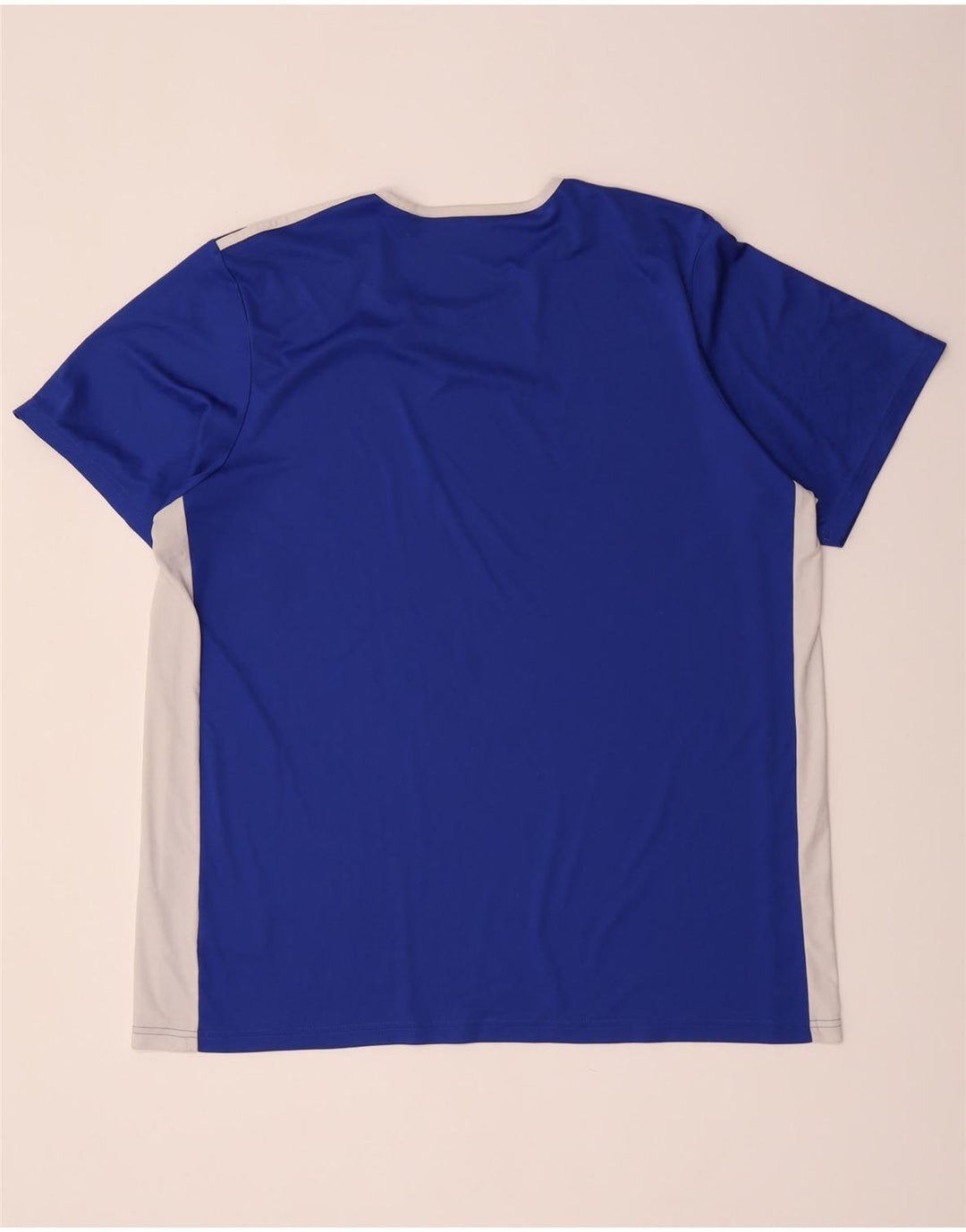 Adidas Uomo Climalite T-shirt Top 2XL Blu Colourblock Poliestere