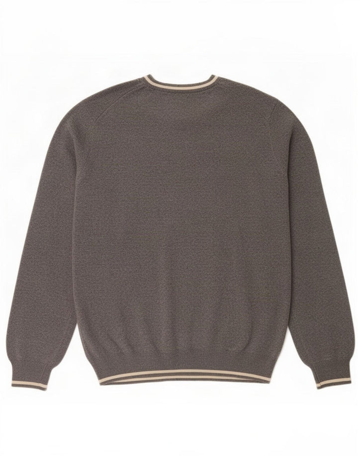 Maglione girocollo da uomo Rifle in cotone grigio medio