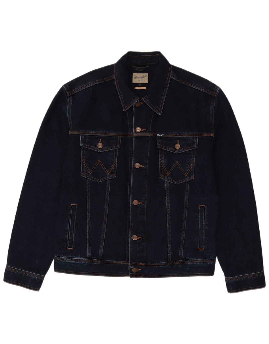 Giacca di jeans da uomo Wrangler UK 42 XL Cotone blu navy