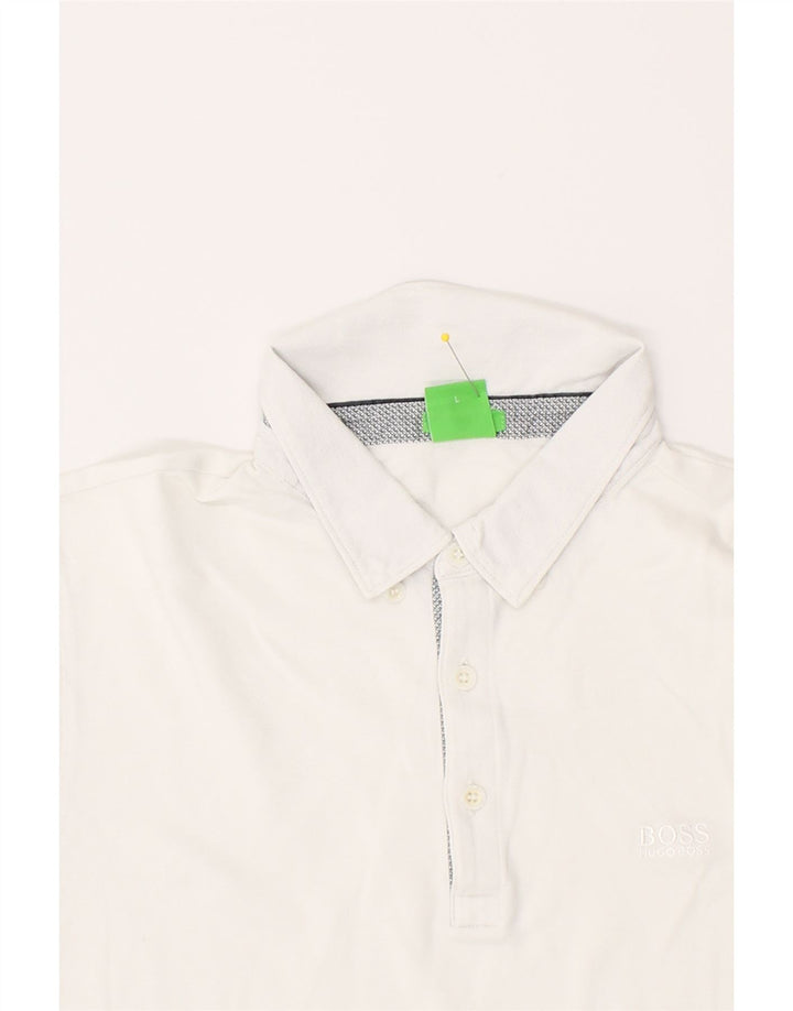 Polo HUGO BOSS da uomo vestibilità regolare, taglia grande, bianca