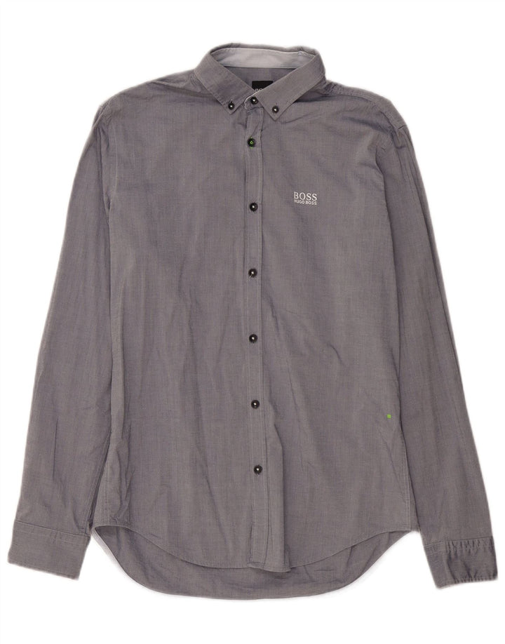 Camicia HUGO BOSS da uomo vestibilità regolare in cotone blu navy medio