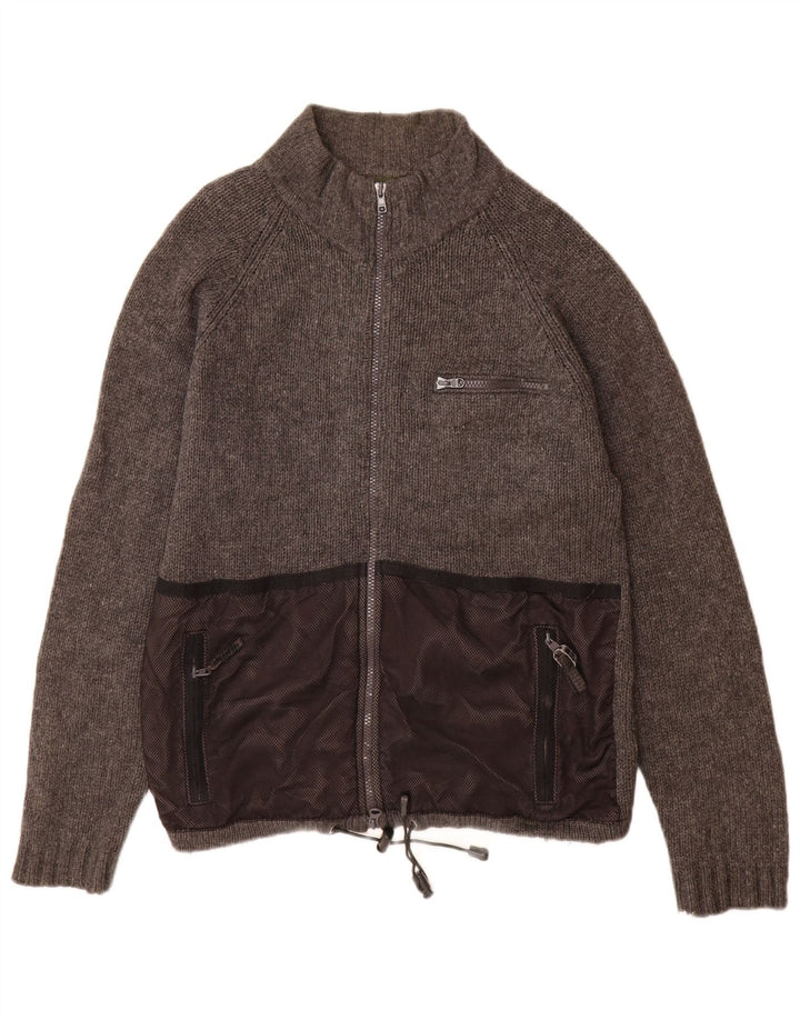 Maglione cardigan da uomo Timberland in lana grigio medio