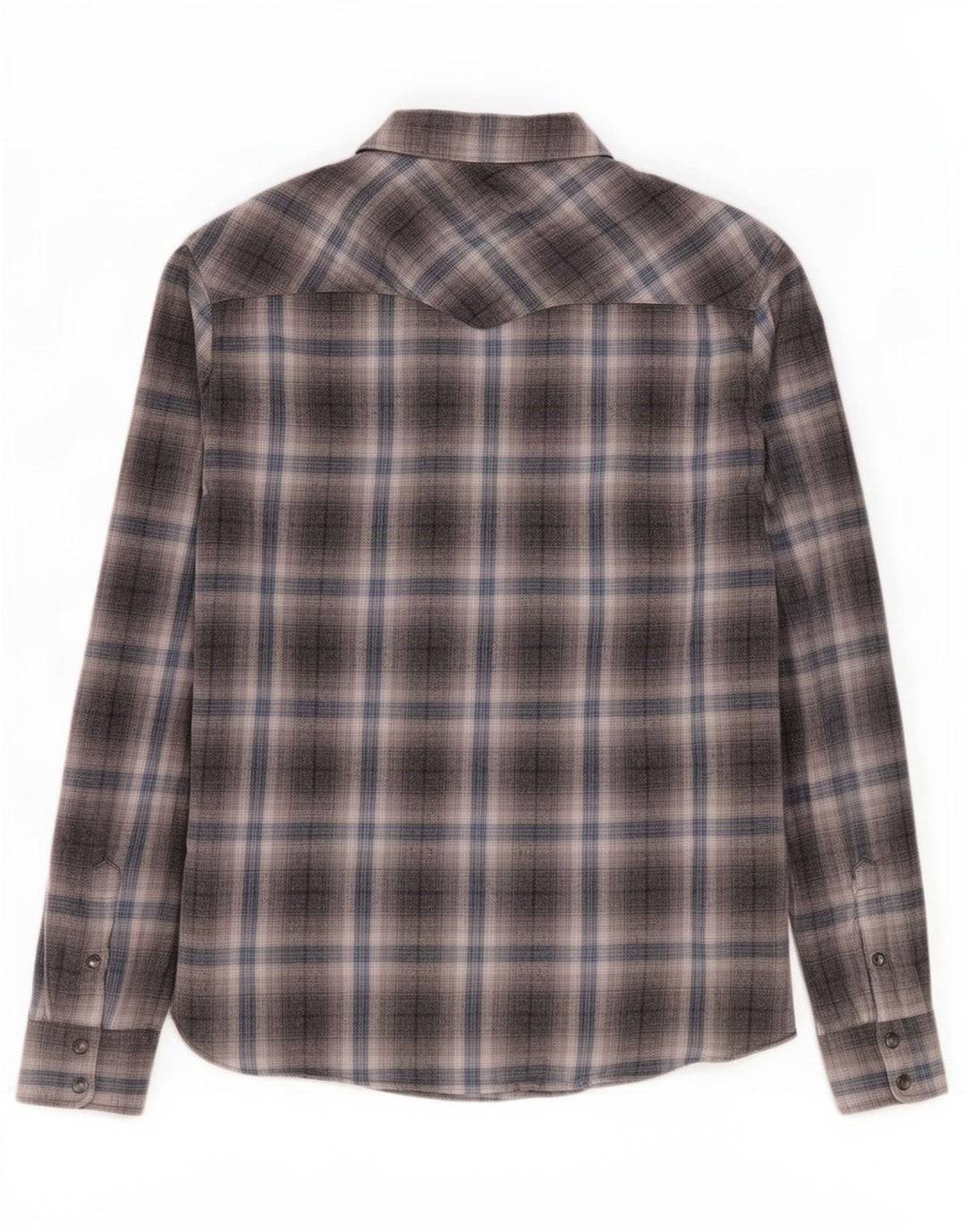 Camicia in flanella da uomo All Saints, in cotone a quadri grigi piccoli