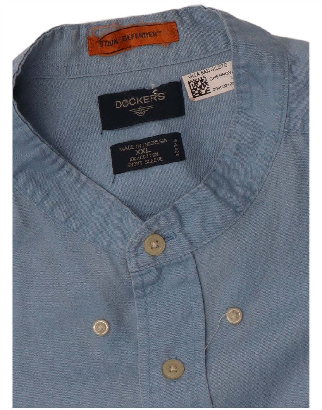 DOCKERS Camicia a maniche corte da uomo Stain Defender 2XL cotone blu