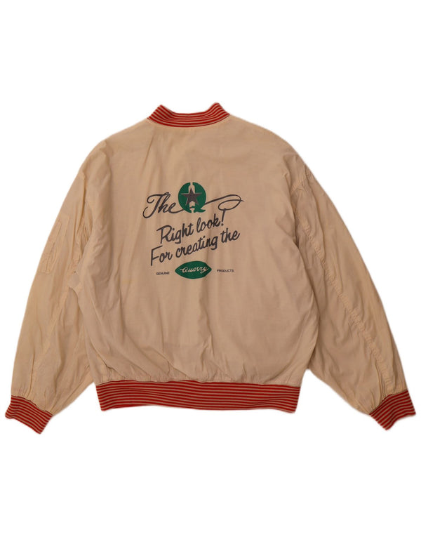 Giacca reversibile grafica da uomo QUARRY UK 42 XL cotone bianco sporco