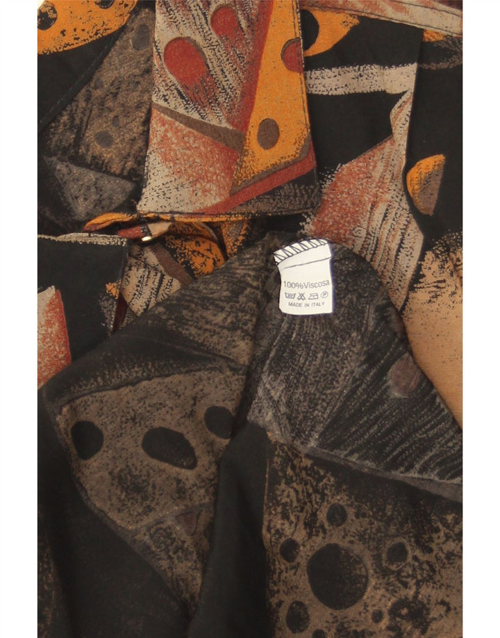 Camicetta camicia vintage da donna con motivo astratto UK 20 2XL multicolore