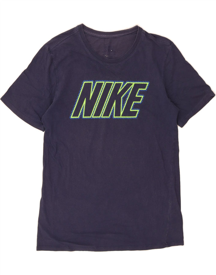 NIKE Mens Graphic T-Shirt Top Small Navy Blue Cotton Vintage Nike and Second-Hand Nike from Messina Hembry 