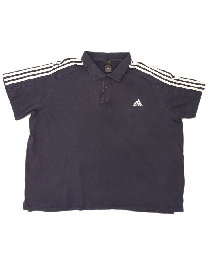 Polo Adidas da uomo 3XL in cotone blu navy