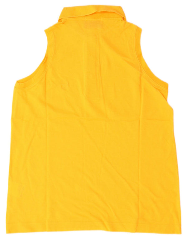 Polo senza maniche da donna Sergio Tacchini UK 10 Small in cotone giallo