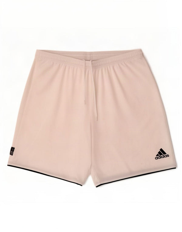 Pantaloncini sportivi Adidas Climalite da uomo grandi in poliestere bianco