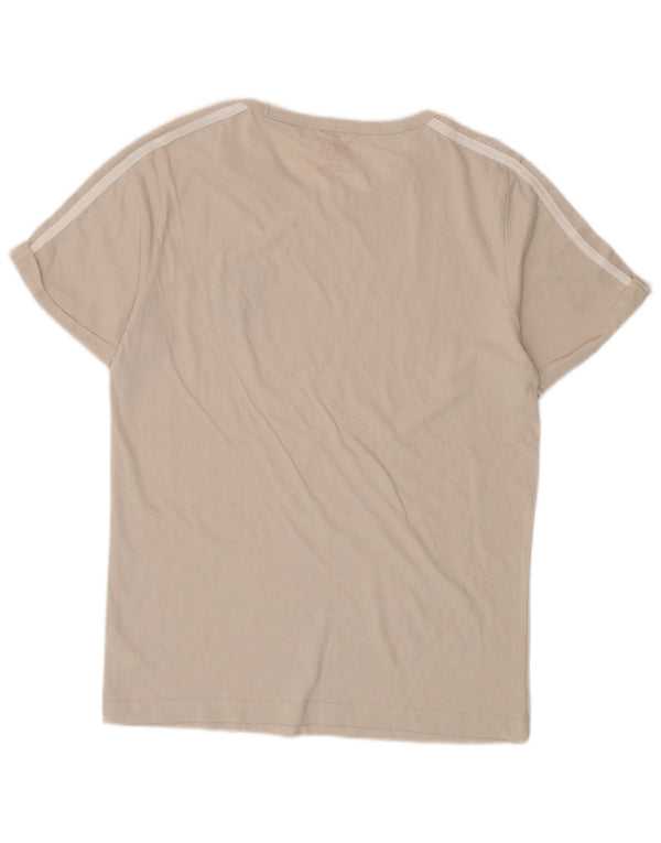 T-shirt da donna RIFLE Top UK 14 grande cotone bianco sporco