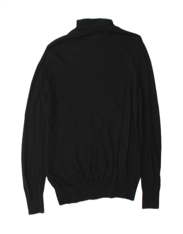 Maglione maglione a collo alto da uomo John Lewis in lana nera media