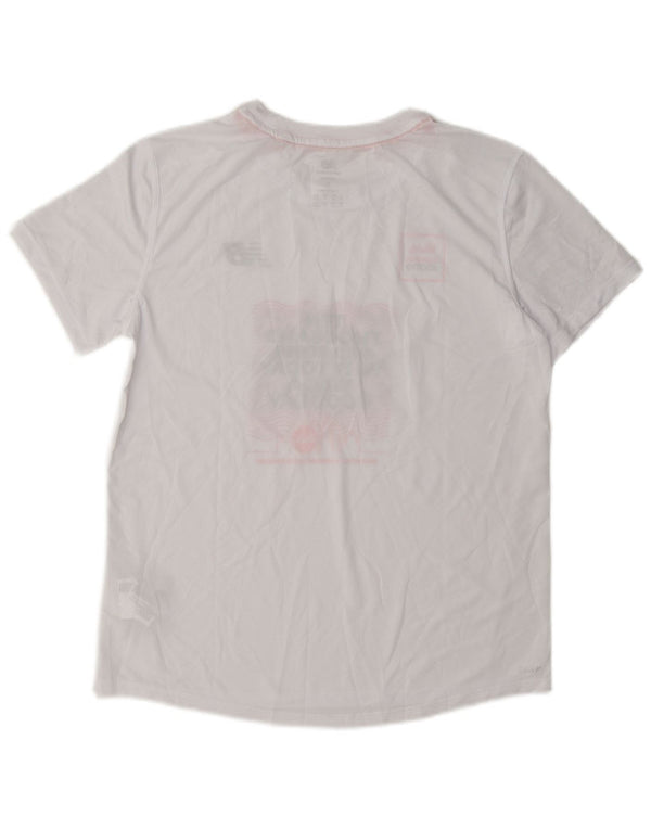 T-shirt grafica oversize da donna New Balance Top UK 10 Small Bianca