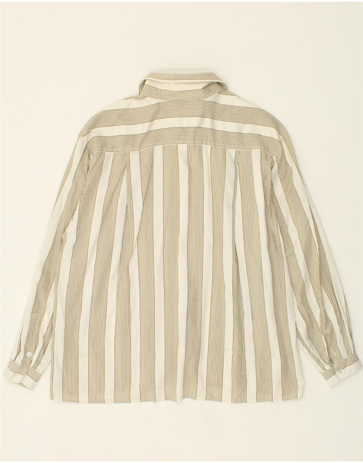 RESI HAMMERER  Womens Oversized Longline Shirt EU 38 Medium Beige Striped Vintage Resi Hammerer and Second-Hand Resi Hammerer from Messina Hembry 