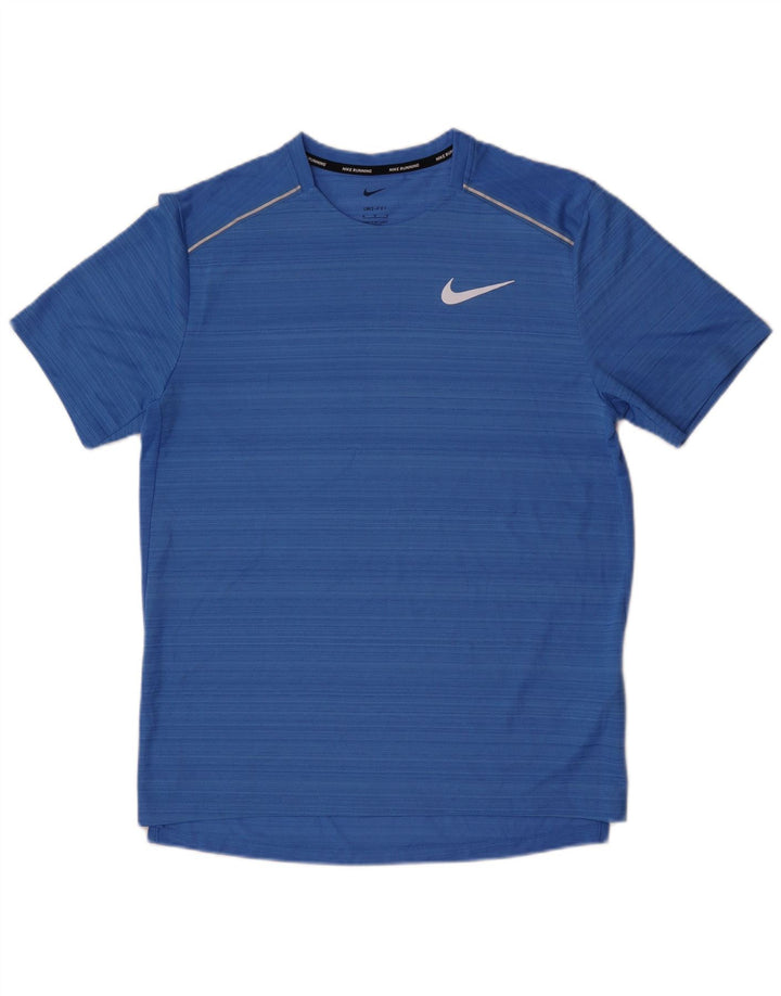 T-shirt Nike Dri Fit da uomo in poliestere a righe blu medio