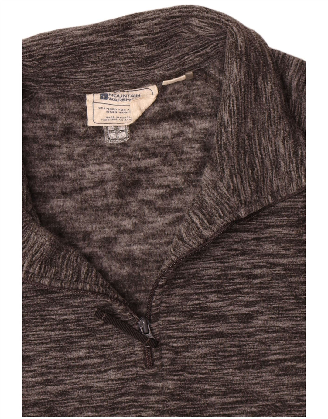 Mountain Warehouse Maglione in pile da uomo con collo con zip, grande poliestere chiazzato grigio