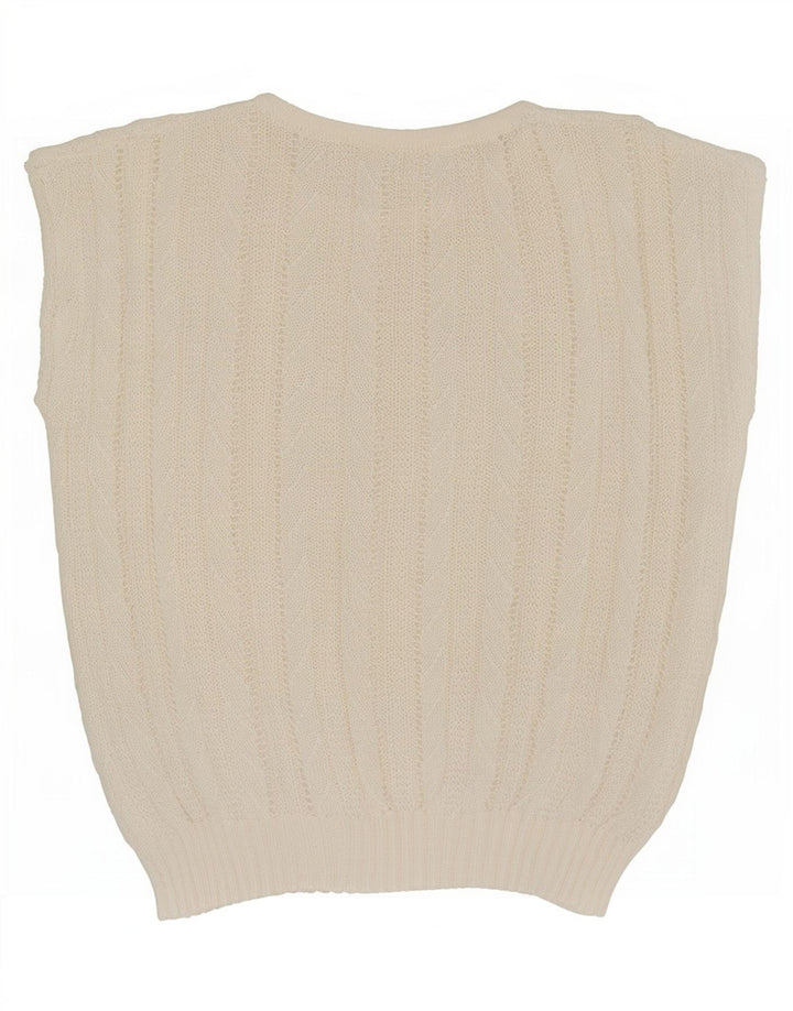 Canotta vintage da donna, taglia UK 14, media, bianco sporco