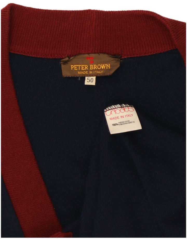Maglione cardigan da uomo Peter Brown IT 50 cotone blu navy medio