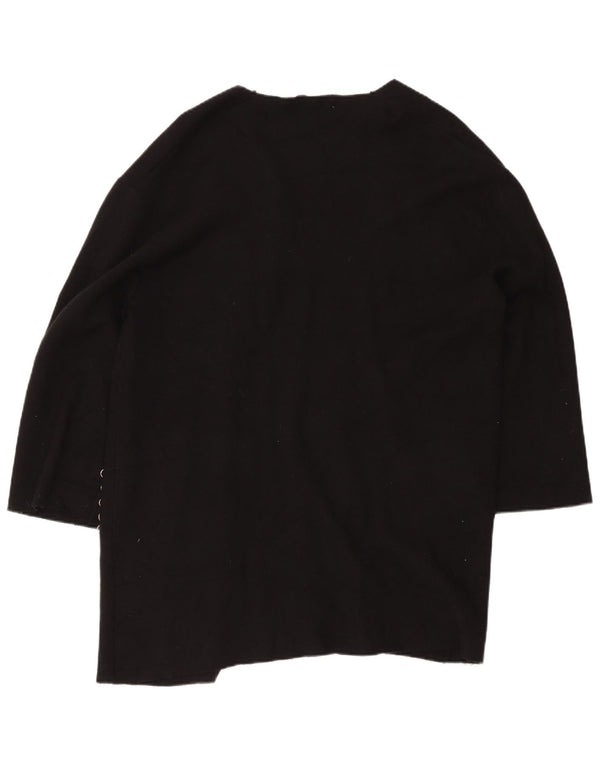 Maglione cardigan aperto lungo da donna Zara UK 16 grande nero