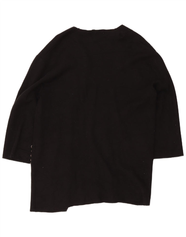Maglione cardigan aperto lungo da donna Zara UK 16 grande nero
