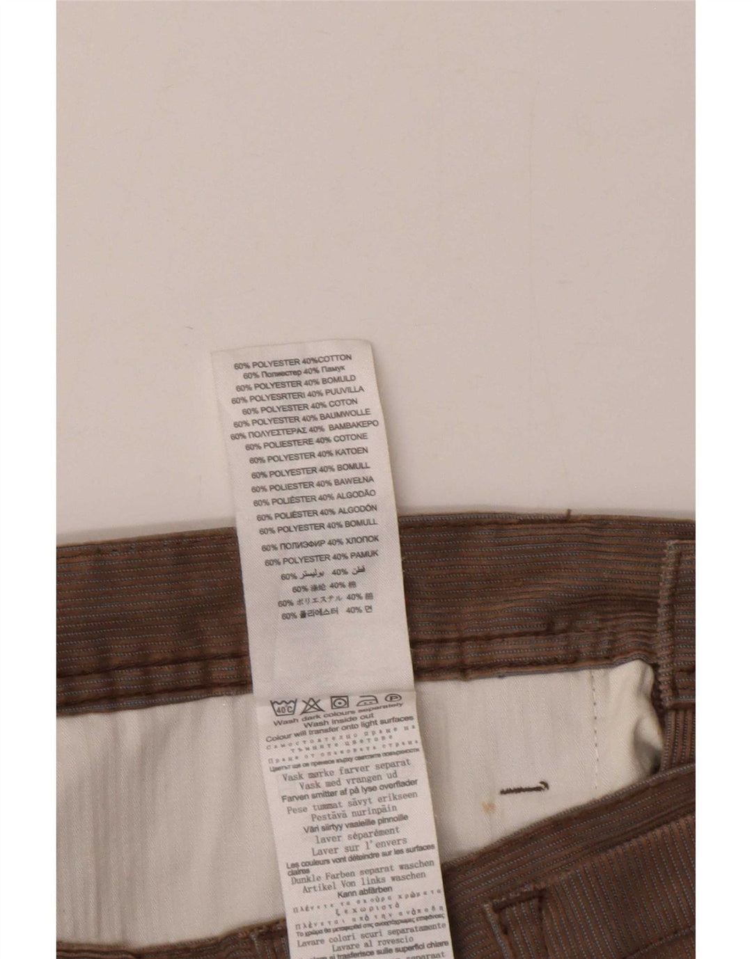 Pantaloni dritti da uomo in velluto a coste Ben Sherman W34 L32 poliestere marrone