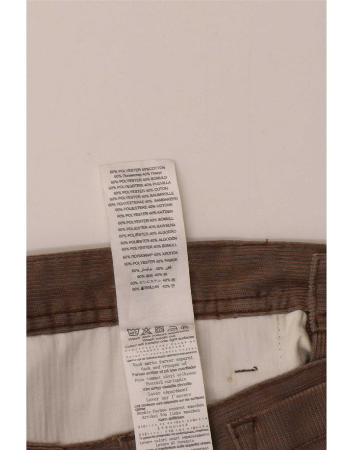 Pantaloni dritti da uomo in velluto a coste Ben Sherman W34 L32 poliestere marrone