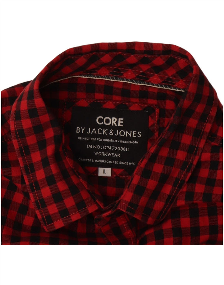 Camicia da uomo Jack & Jones grande a quadretti rossi