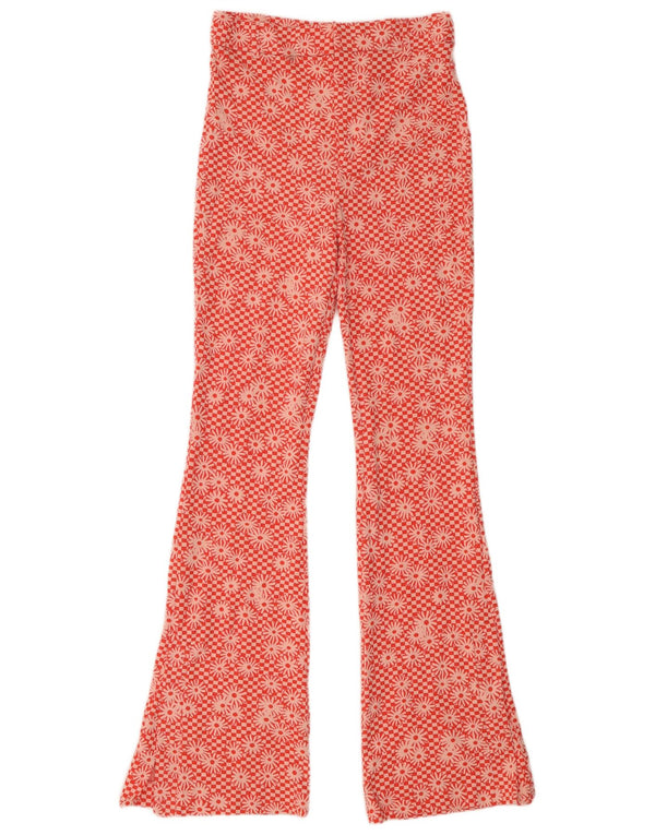 Pantaloni casual svasati da donna Zara medi W28 L33 poliestere floreale arancione