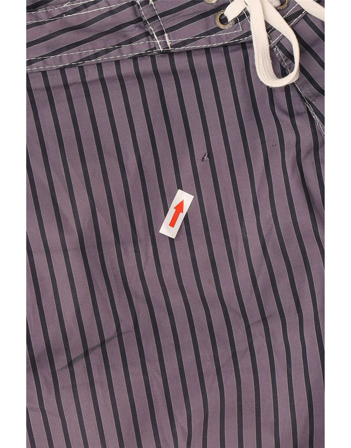 Pantaloncini da bagno da uomo Sundek, grandi, in poliestere gessato viola