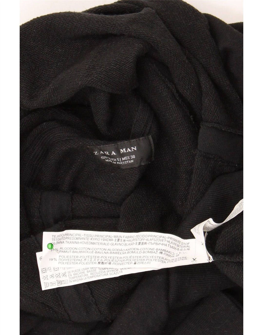 Felpa Zara da uomo con collo alto, maglione piccolo in cotone nero