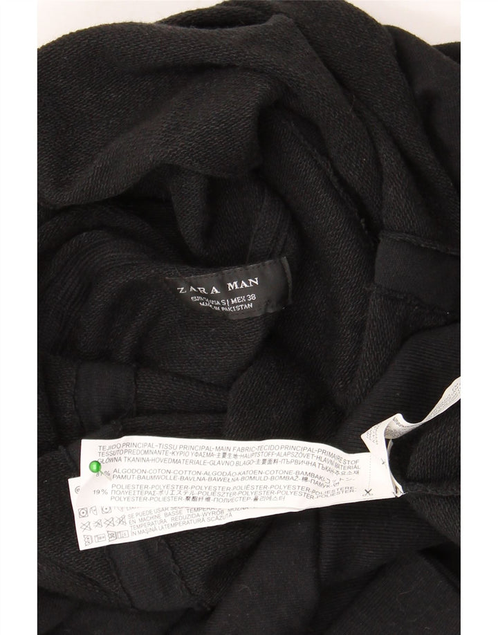 Felpa Zara da uomo con collo alto, maglione piccolo in cotone nero