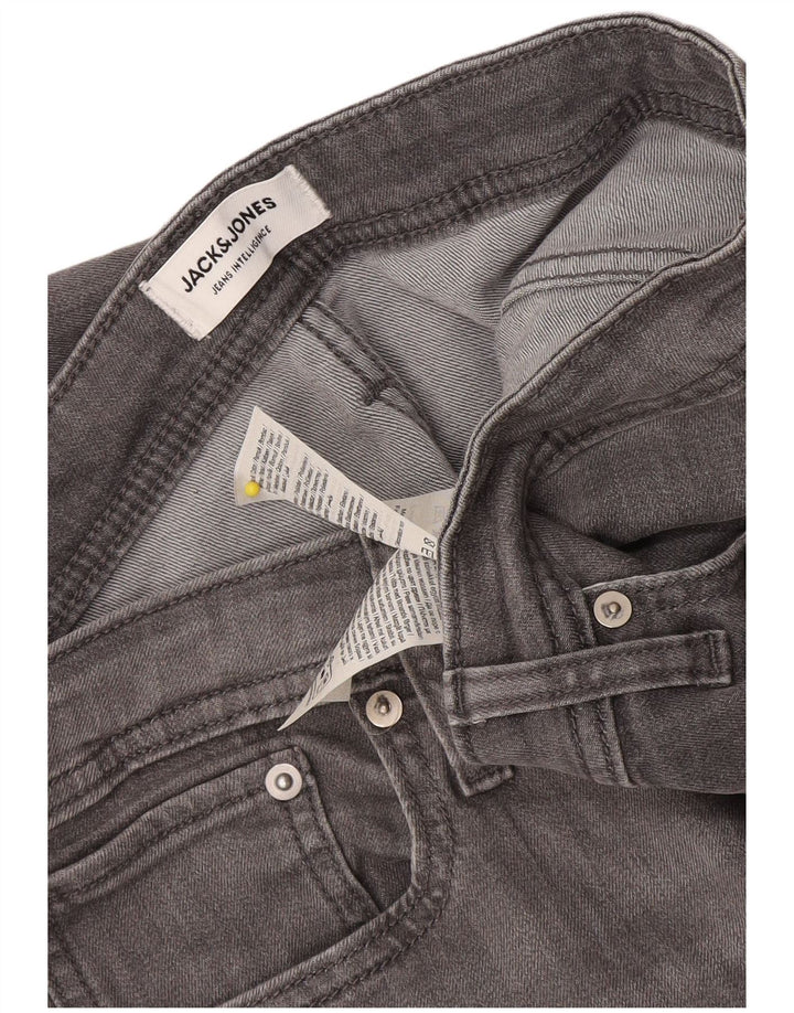 Jack & Jones Uomo GLENN Slim Jeans W34 L33 Cotone Grigio
