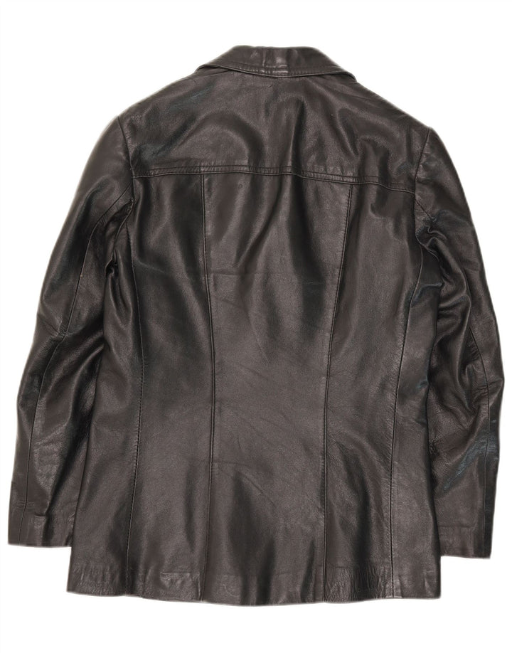 Giacca in pelle vintage da uomo IT 48 in pelle nera media
