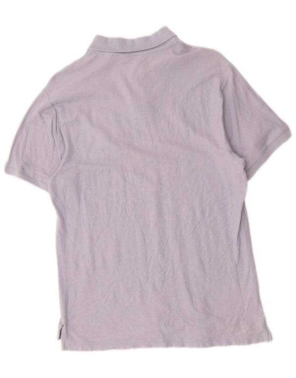 Polo da uomo con vestibilità classica grafica Penguin in cotone blu medio