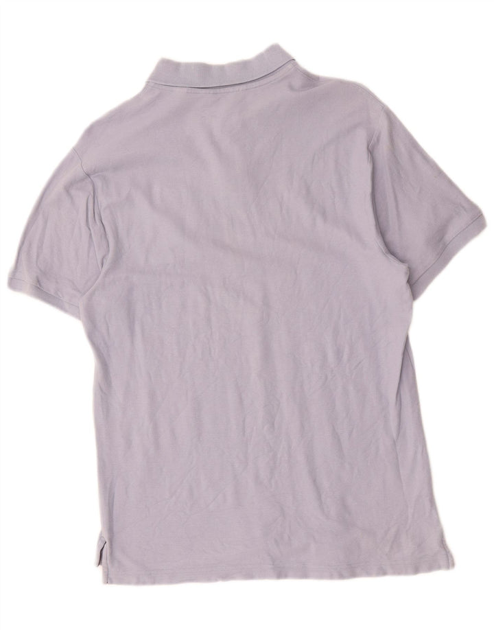 Polo da uomo con vestibilità classica grafica Penguin in cotone blu medio