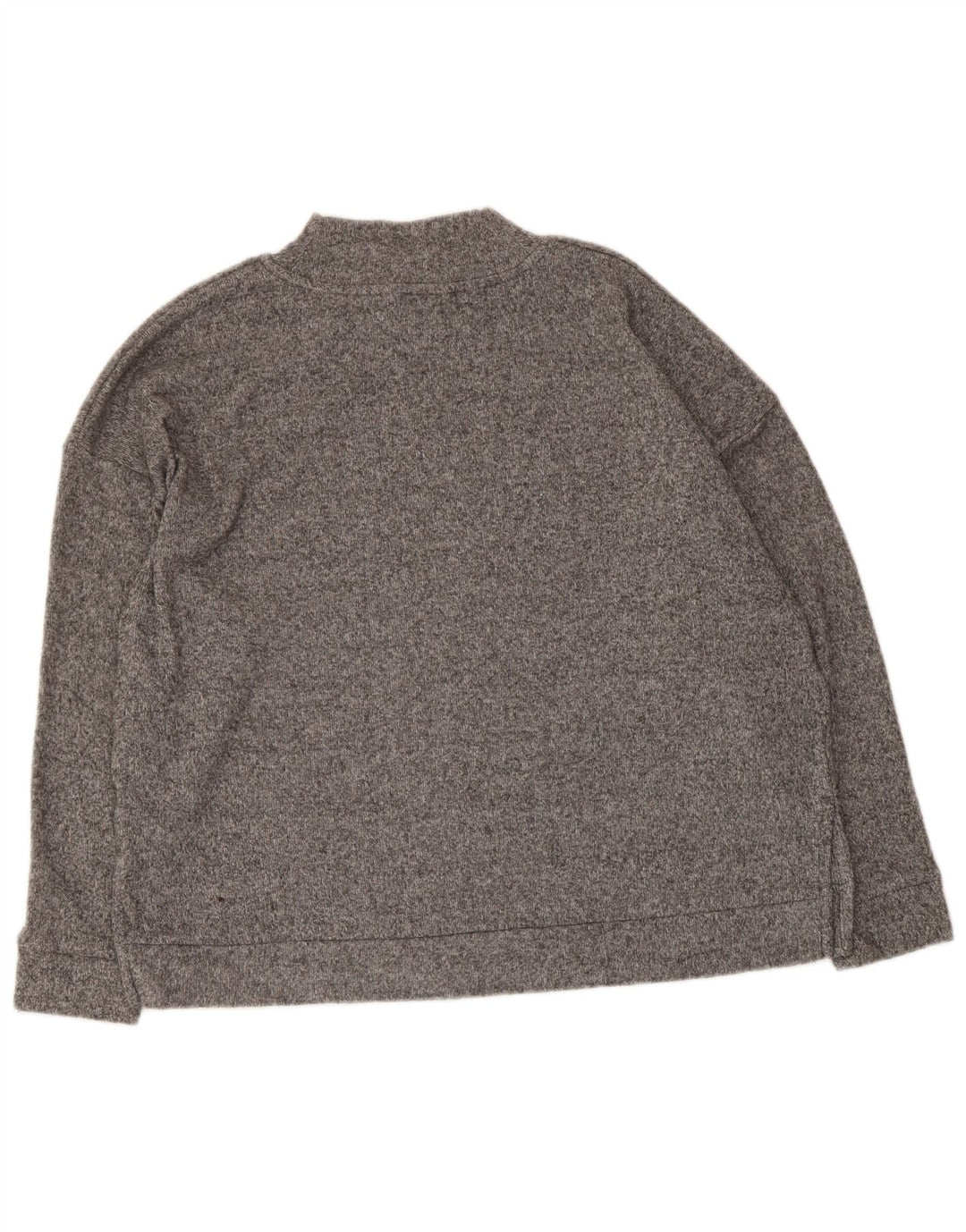 MARKS & SPENCER maglione da donna con collo alto e maglione UK 16 grande grigio screziato