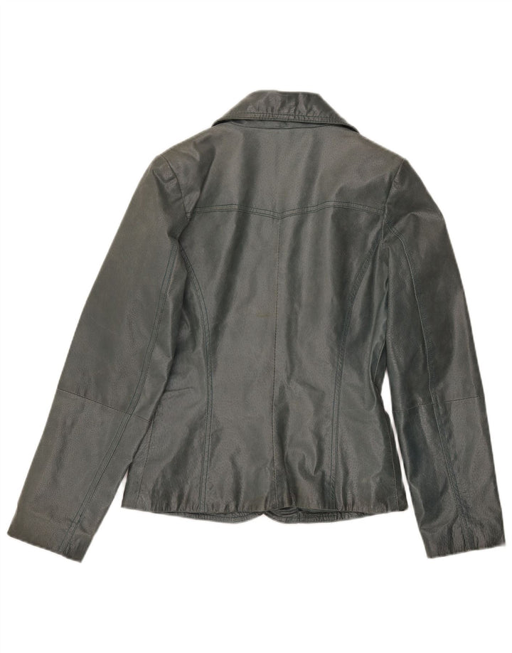 Giacca blazer vintage da donna a 3 bottoni UK 10 piccola grigia