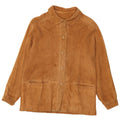 Giacca vintage in pelle scamosciata da donna IT 46 Large Beige