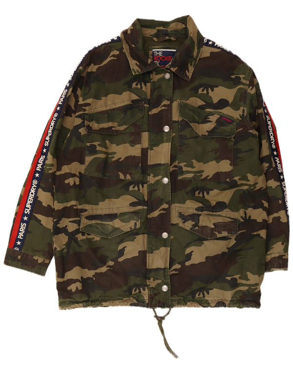 Giacca militare grafica da donna Superdry UK 12 Medium Khaki Camouflage