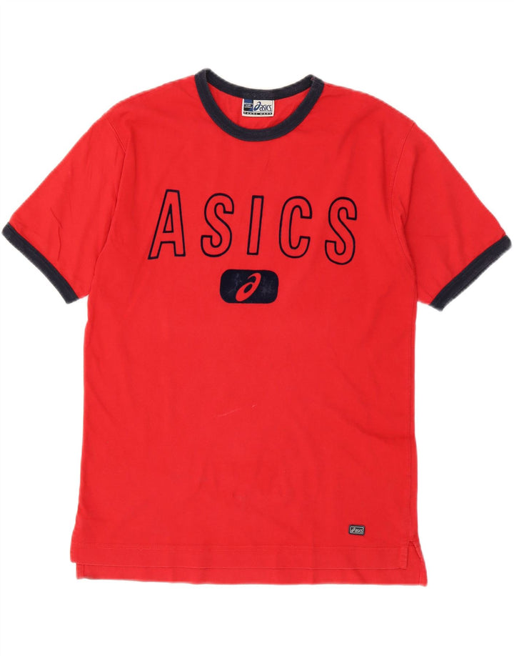 ASICS Mens Graphic T-Shirt Top Small Red Cotton