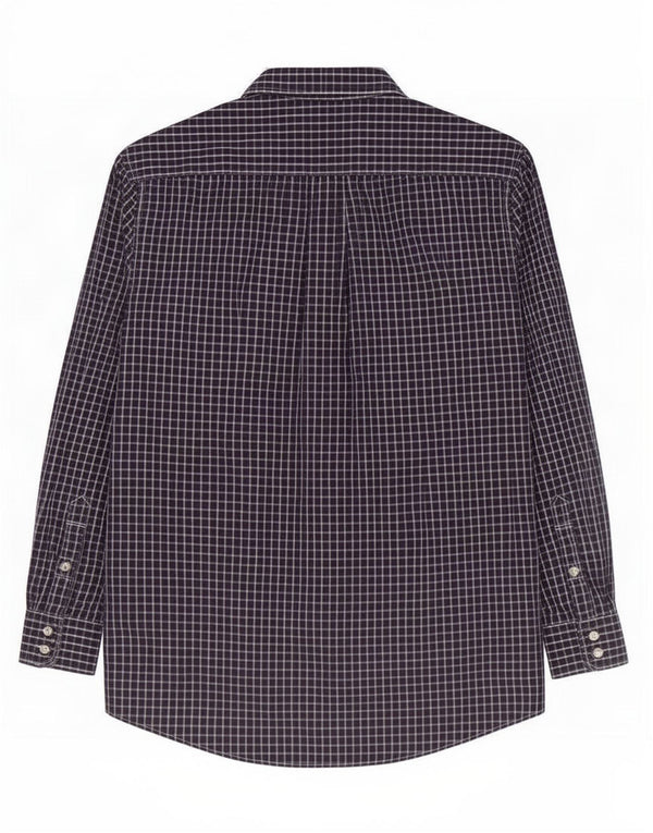 Camicia da uomo Nautica vestibilità classica taglia 17 XL cotone a quadri blu navy
