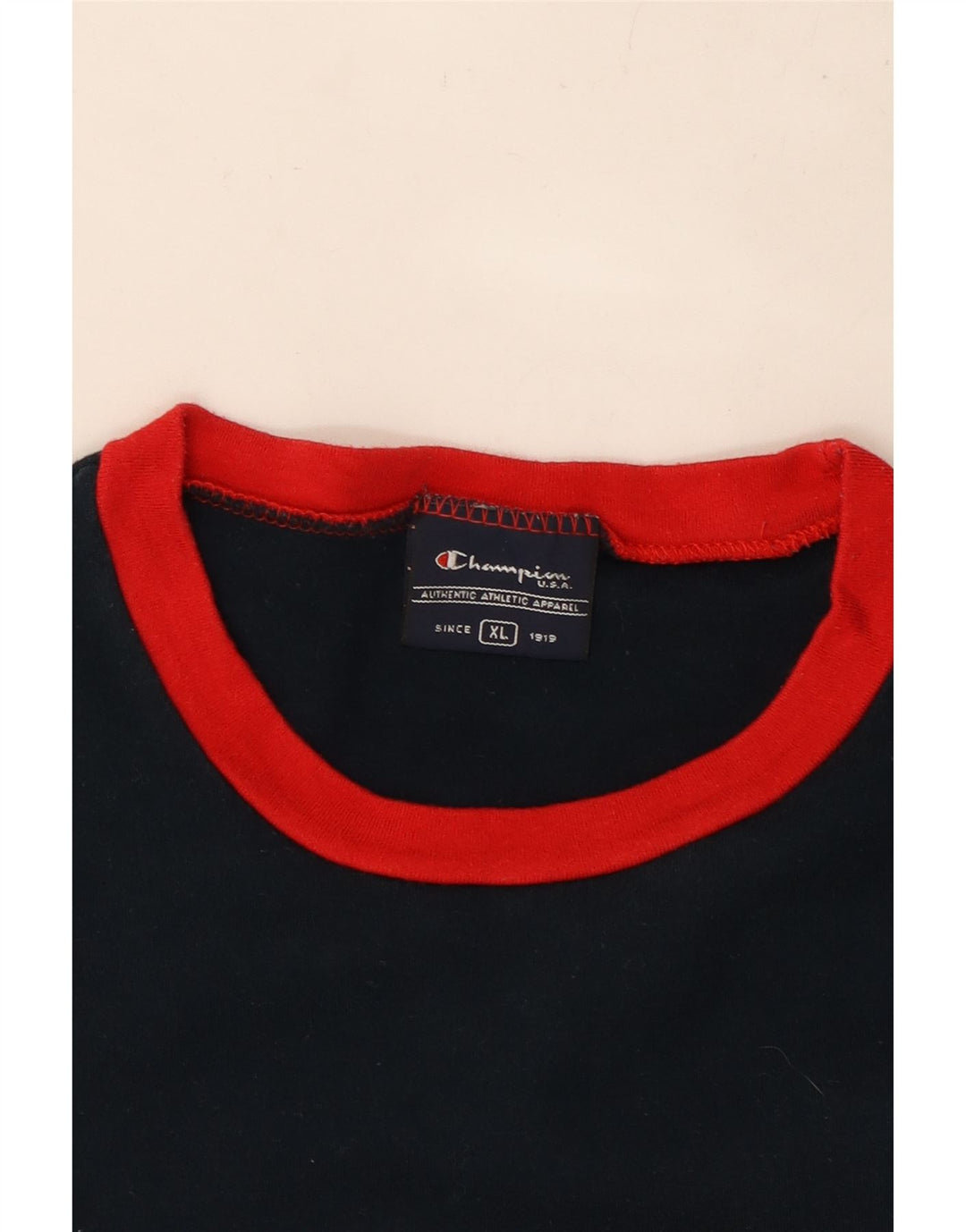 T-shirt grafica da donna CHAMPION Top UK 18 XL Cotone color block blu navy