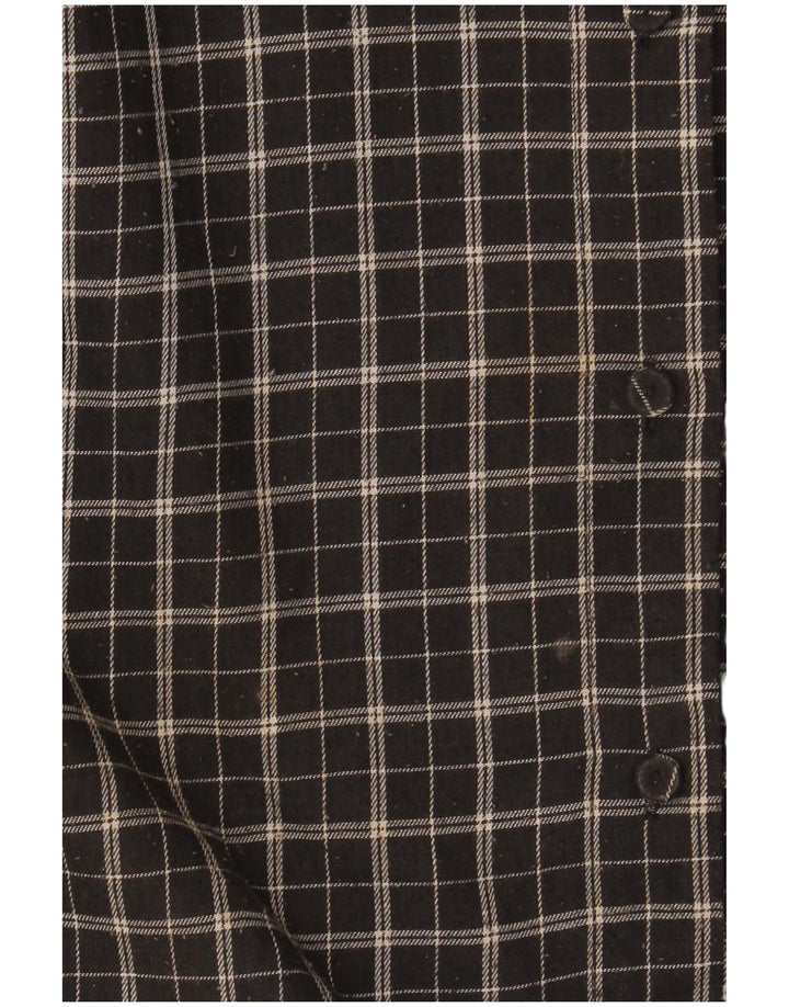 Camicia in flanella da donna Amaranto UK 16 Poliestere a quadri neri grandi