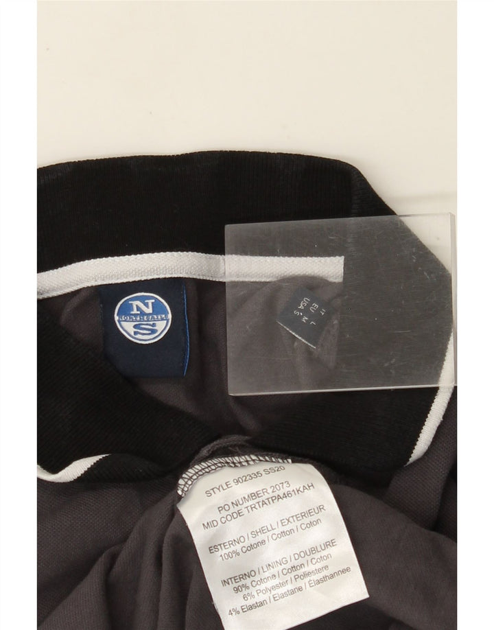 Polo grafica da uomo NORTH SAILS piccola in cotone grigio