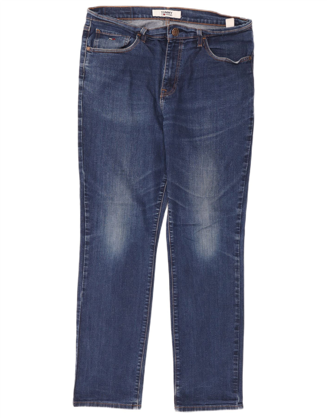 Tommy Hilfiger Uomo Droite Slim Jeans W36 L32 Blu