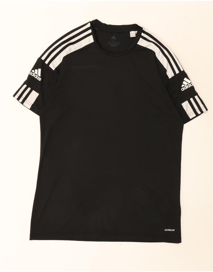 T-shirt ADIDAS da uomo Aeroready, grande, in poliestere color block nero