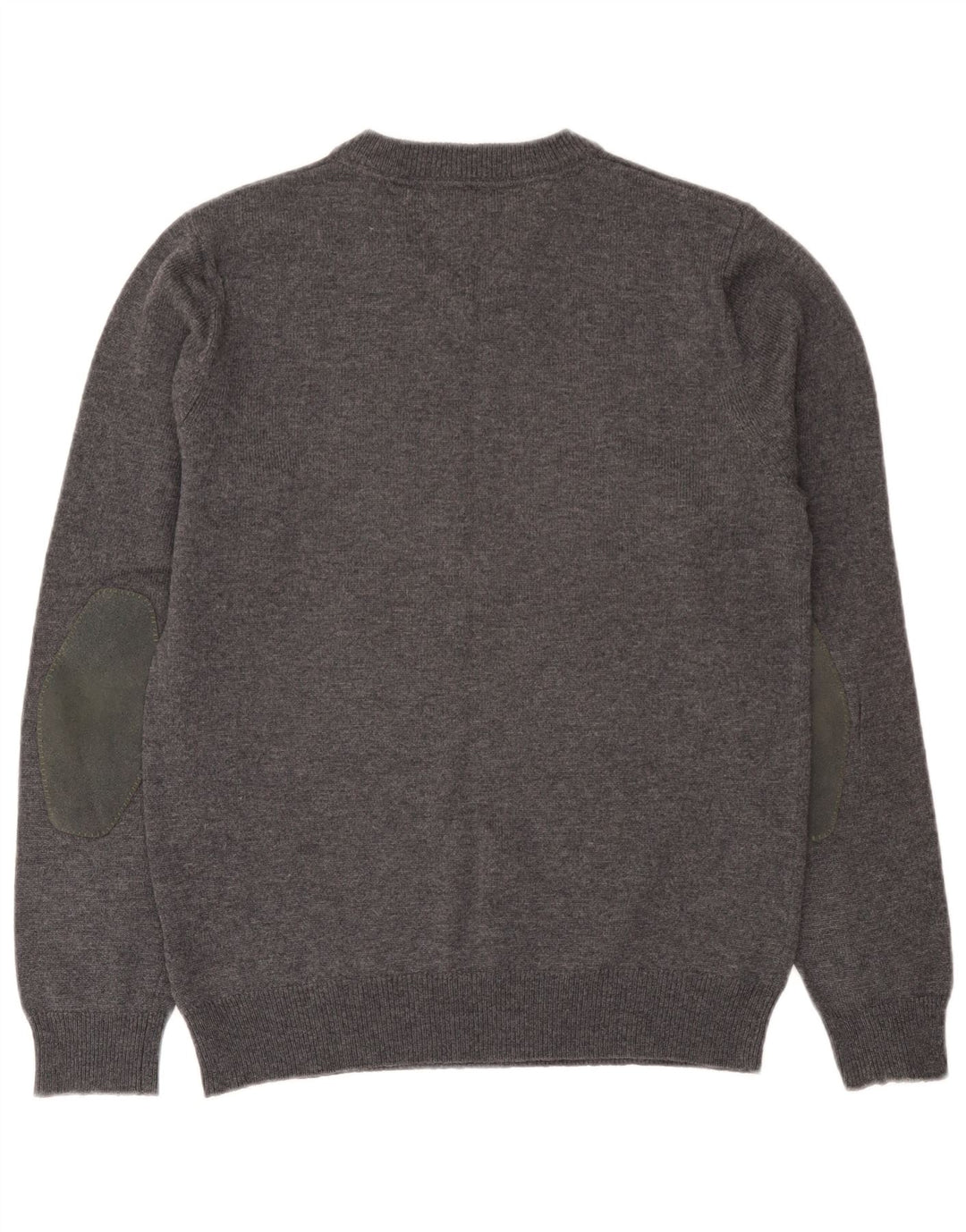 Maglione da uomo con scollo a V Tommy Hilfiger piccolo in lana d'agnello grigia