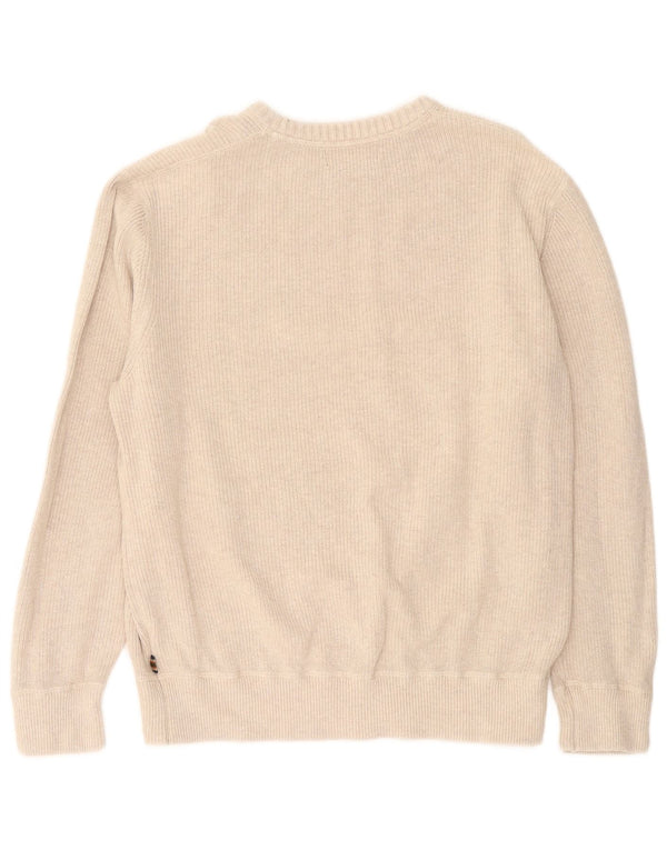 EDDIE BAUER Maglione da uomo girocollo grande cotone beige